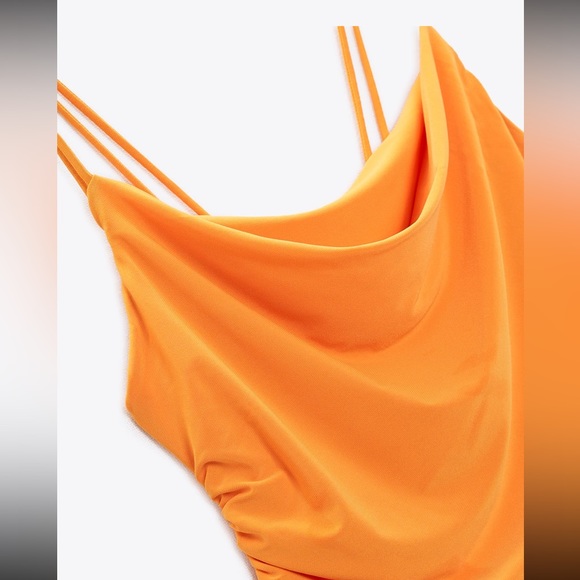 NWT Zara dress with draped neckline - Picture 3 of 7